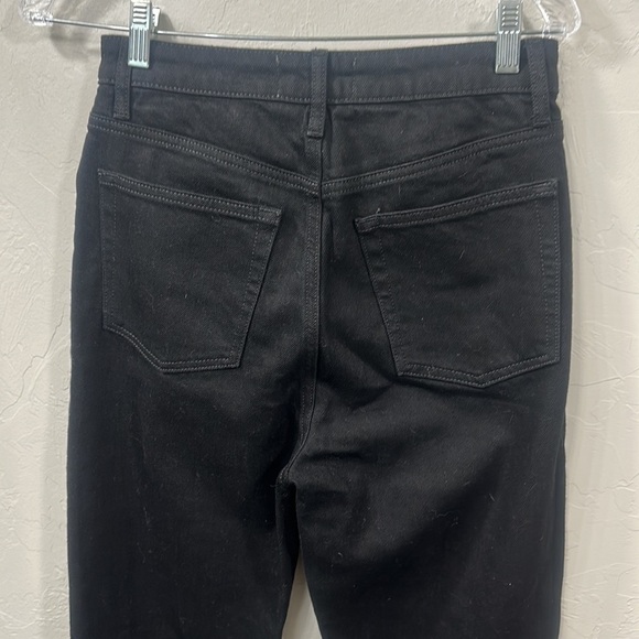 Reformation Liza ultra high rise slim straight cropped jeans size 28. Black. - Picture 7 of 9